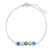 Birthstone Bracelets Family Bracelet Eve S Addiction 5 Stone Birthstone Bezel Set Silver Bracelet