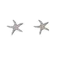 Tiffany Inspired Sterling Silver CZ Starfish Studs