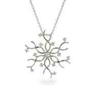 Elegant Silver and CZ Snowflake Pendant