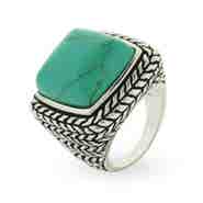 Sterling Silver Bali Style Large Turquoise Ring
