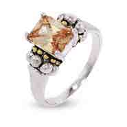Steven Lagos Inspired Ring with Champagne Cubic Zirconia